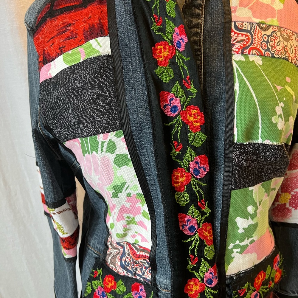 Colorful Patchwork Denim Jacket - Picture 4 of 12